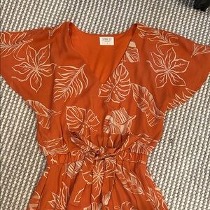 Orange Floral Dress